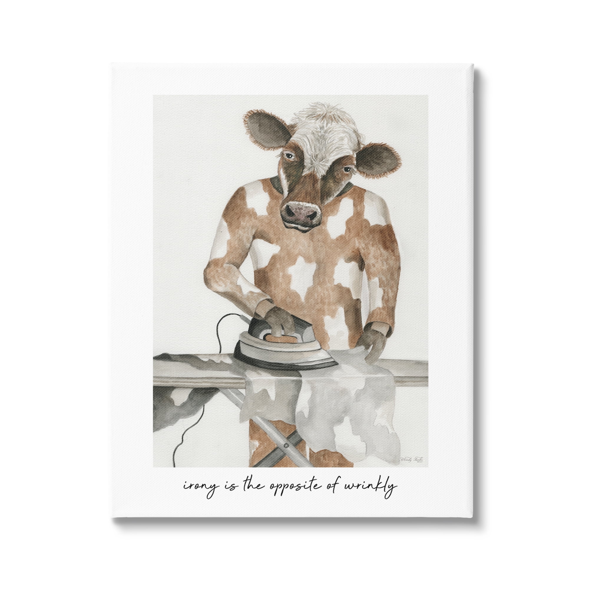 Stupell Industries Opposite of Wrinkly Phrase Animals & Insects Painting Gallery Wrapped Canvas Print Wall Art, 24 x 30