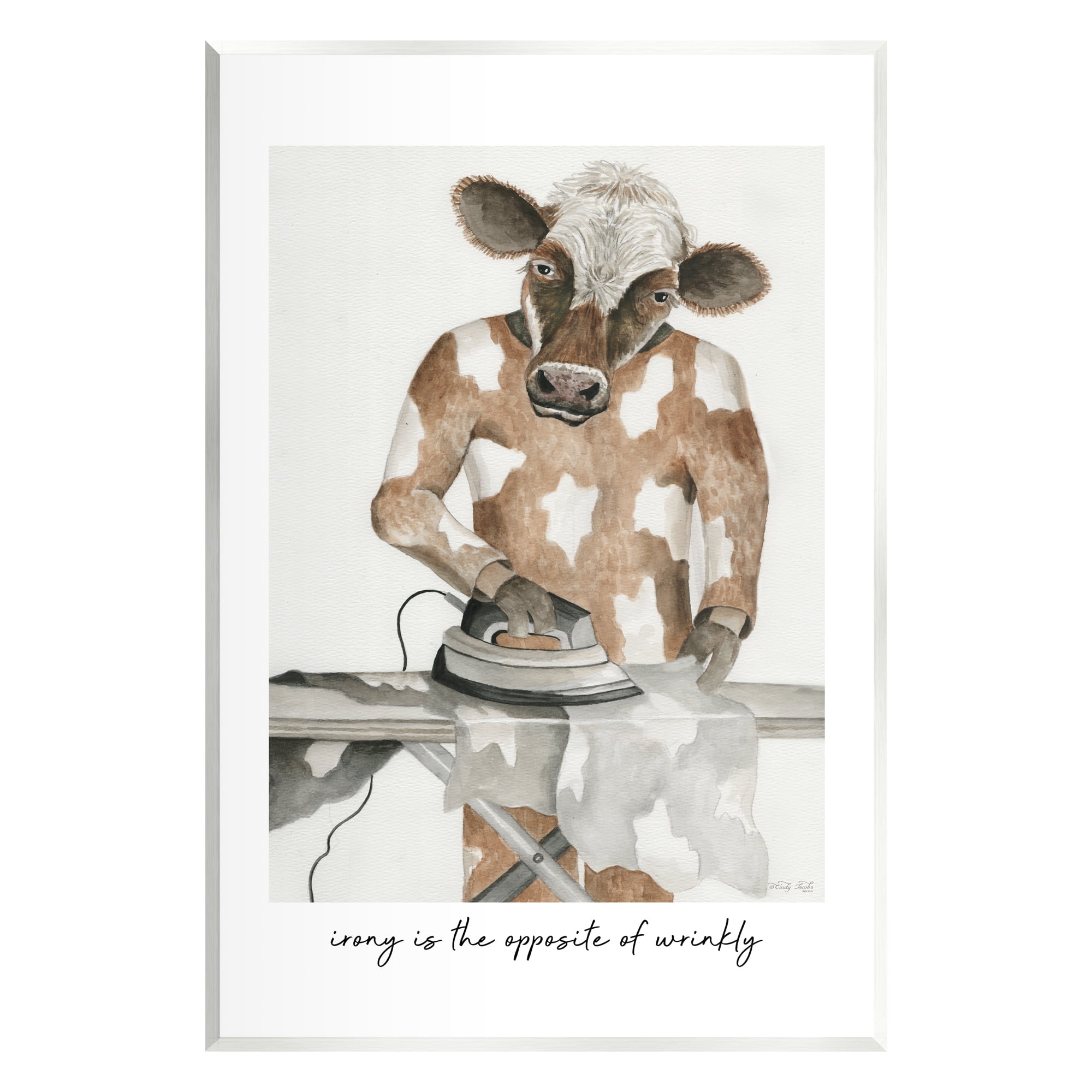Stupell Industries Opposite of Wrinkly Phrase Animals & Insects Painting Unframed Art Print Wall Art, 13 x 19