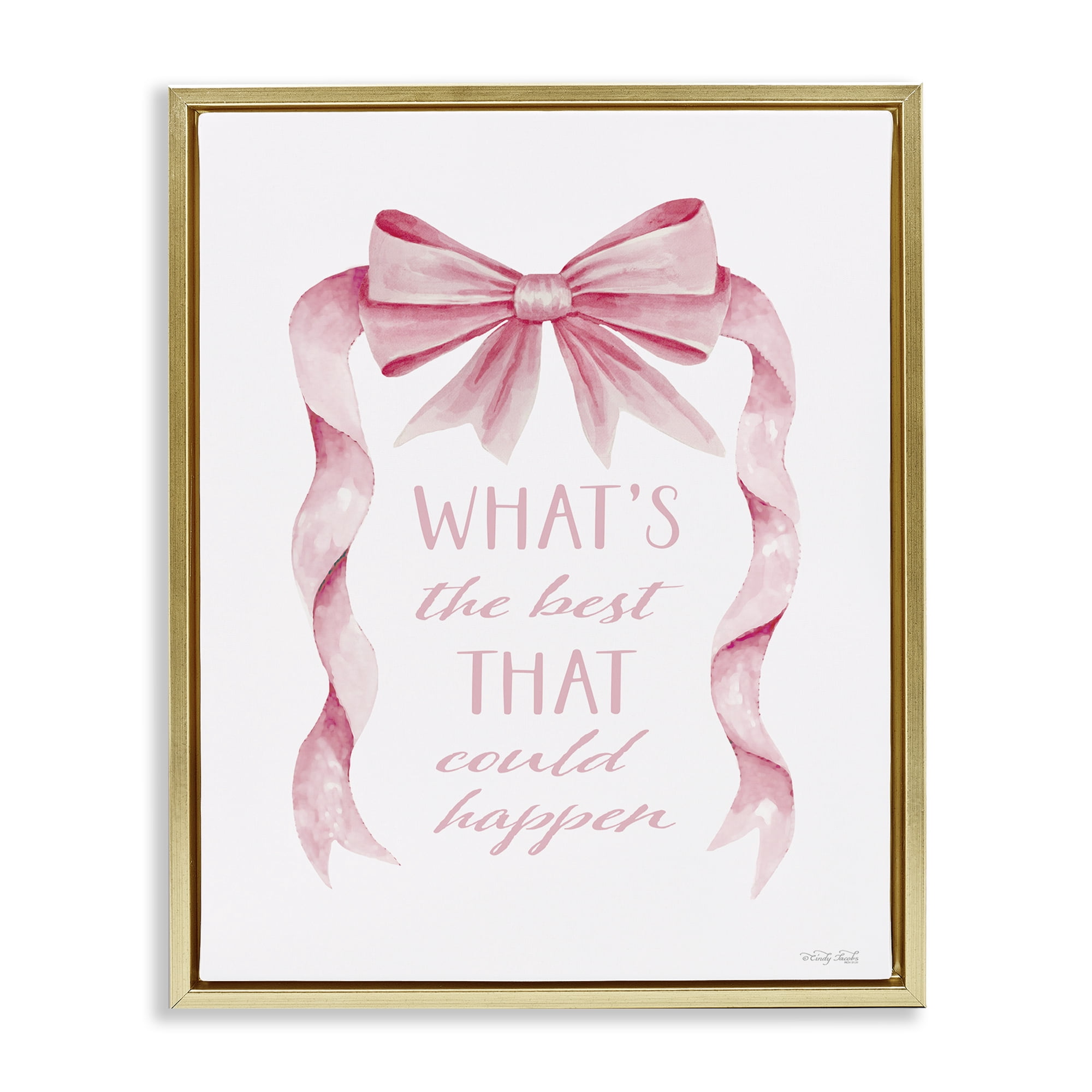 Stupell Industries Optimistic Best That Could Happen Gold Framed Floater Canvas Wall Art, design by Cindy Jacobs