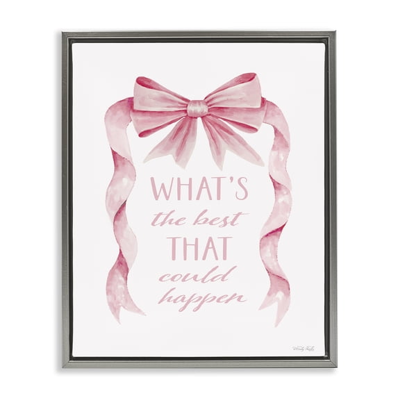 Stupell Industries Glam Optimistic Best That Could Happen Gray Floating Frame Canvas Art, 17 x 21, by Cindy Jacobs