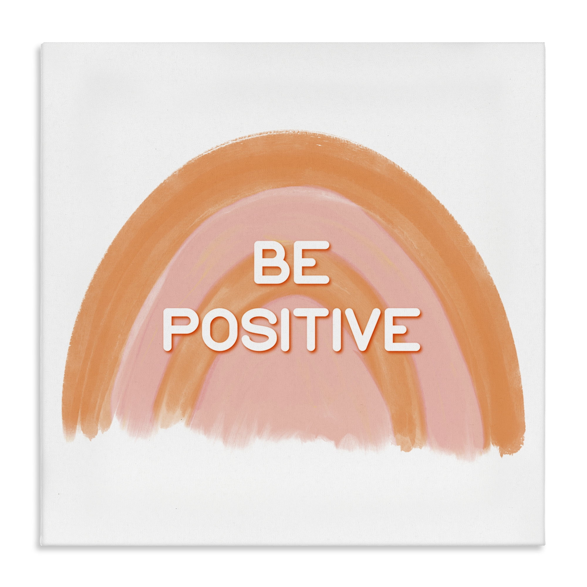 Stupell Industries Orange Be Positive Text & Numbers Painting Wrapped Canvas Art Print Wall Art, 36 x 36