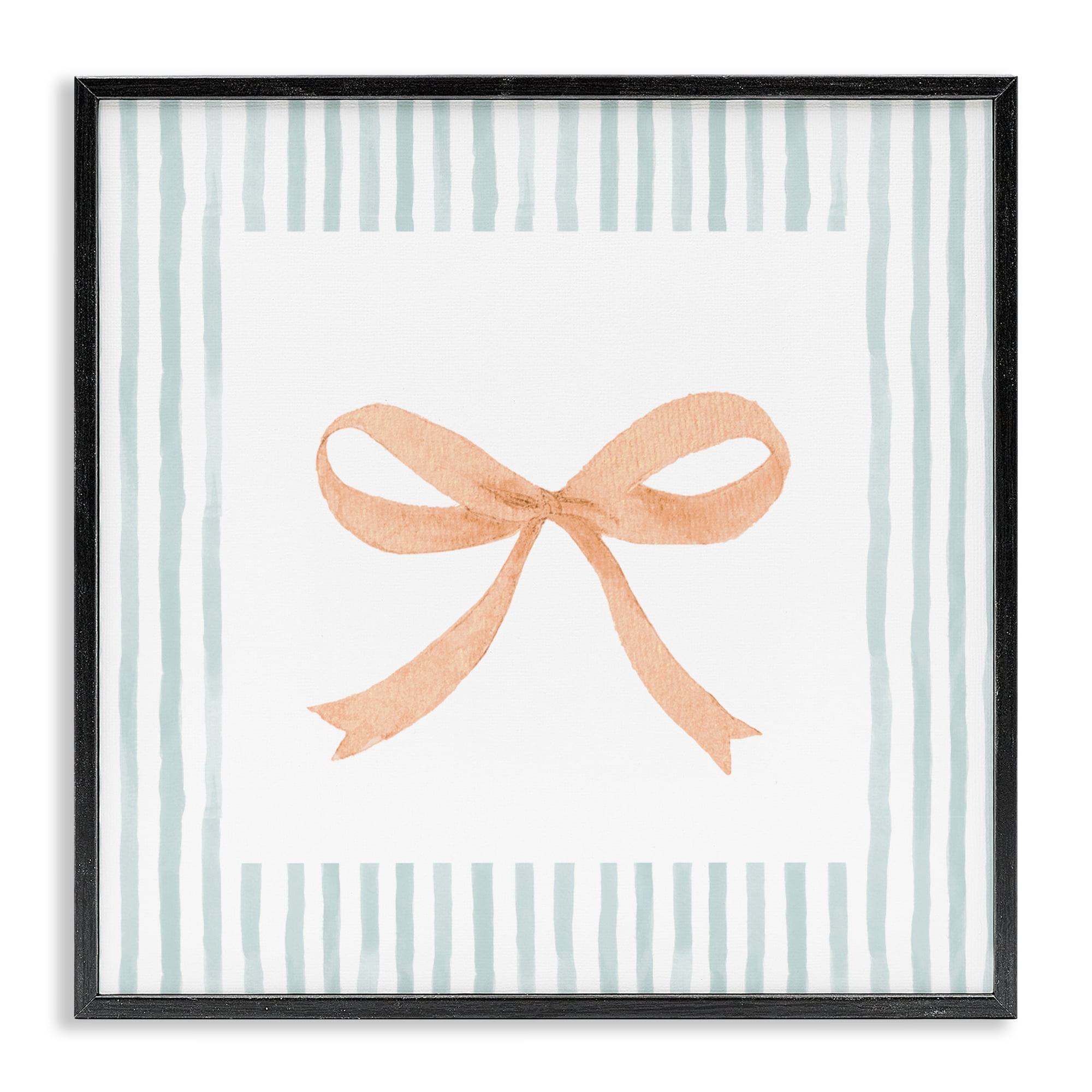 Stupell Industries Orange Bow with Stripe Border Black Framed Giclee Art, design by Patricia Pinto