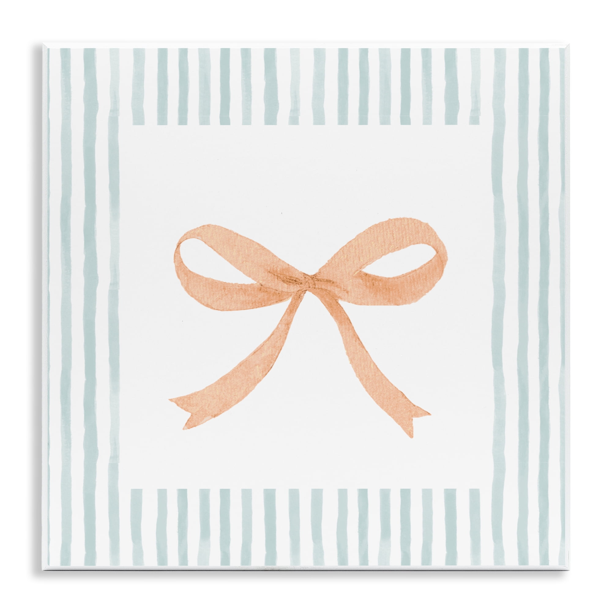 Stupell Industries Orange Bow with Stripe Border Wall Plaque Art, design by Patricia Pinto