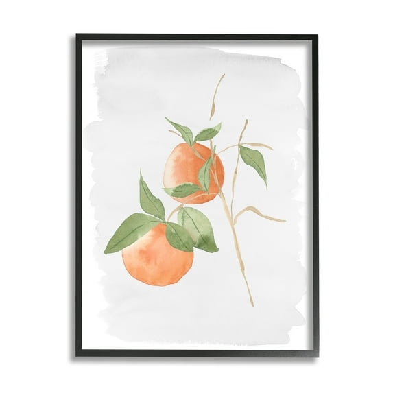 Stupell Industries Orange Branch Fruits Soft Leaves Watercolor Painting, 16 x 20,Design by Lucille Price