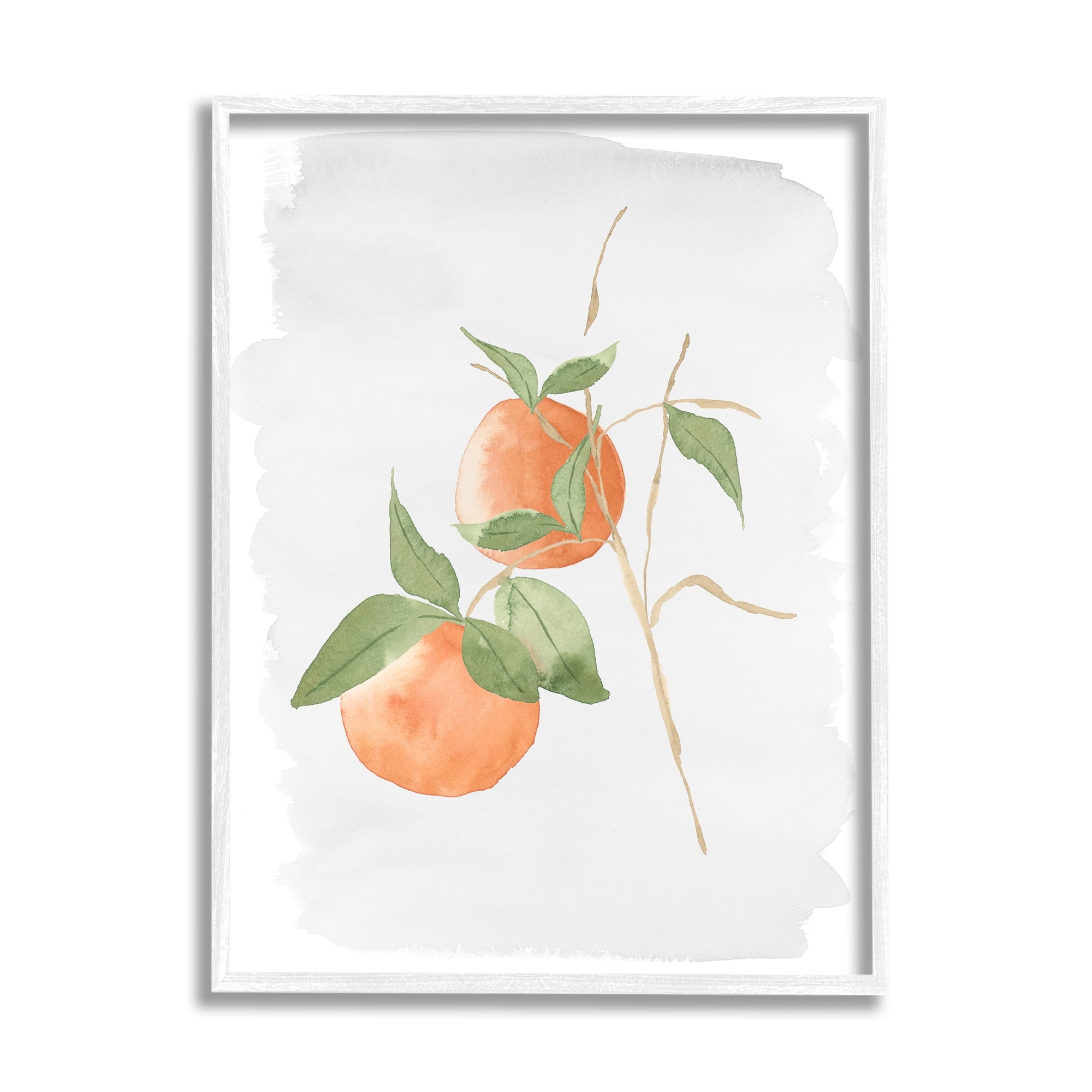 Stupell Industries Orange Branch Fruits Soft Leaves Watercolor Painting, 24 x 30,Design by Lucille Price