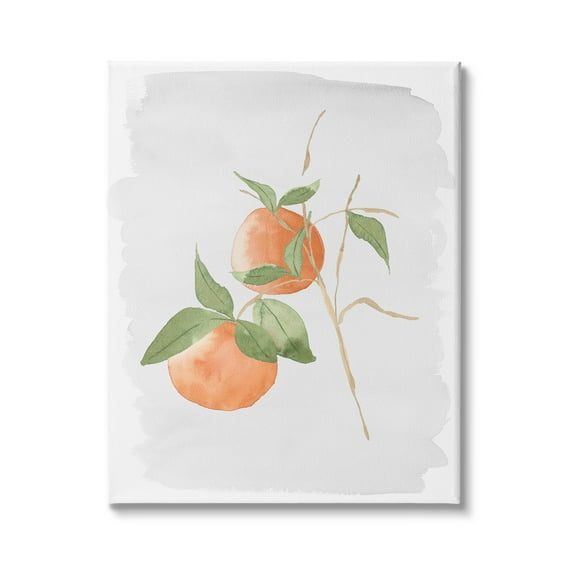 Stupell Industries Orange Branch Fruits Soft Leaves Watercolor Painting, 24 x 30,Design by Lucille Price