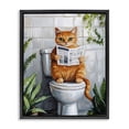 thumbnail image 1 of Stupell Industries Eclectic Orange Cat Reading Paper Black Floating Frame Canvas Art, 17 x 21, by The Prints Vibe, 1 of 8