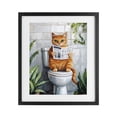 thumbnail image 1 of Stupell Industries Eclectic Orange Cat Reading Paper Black Framed Print Under Glass, 13 x 16, by The Prints Vibe, 1 of 8