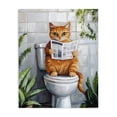 thumbnail image 1 of Stupell Industries Eclectic Orange Cat Reading Paper Canvas Art, 16 x 20, by The Prints Vibe, 1 of 8