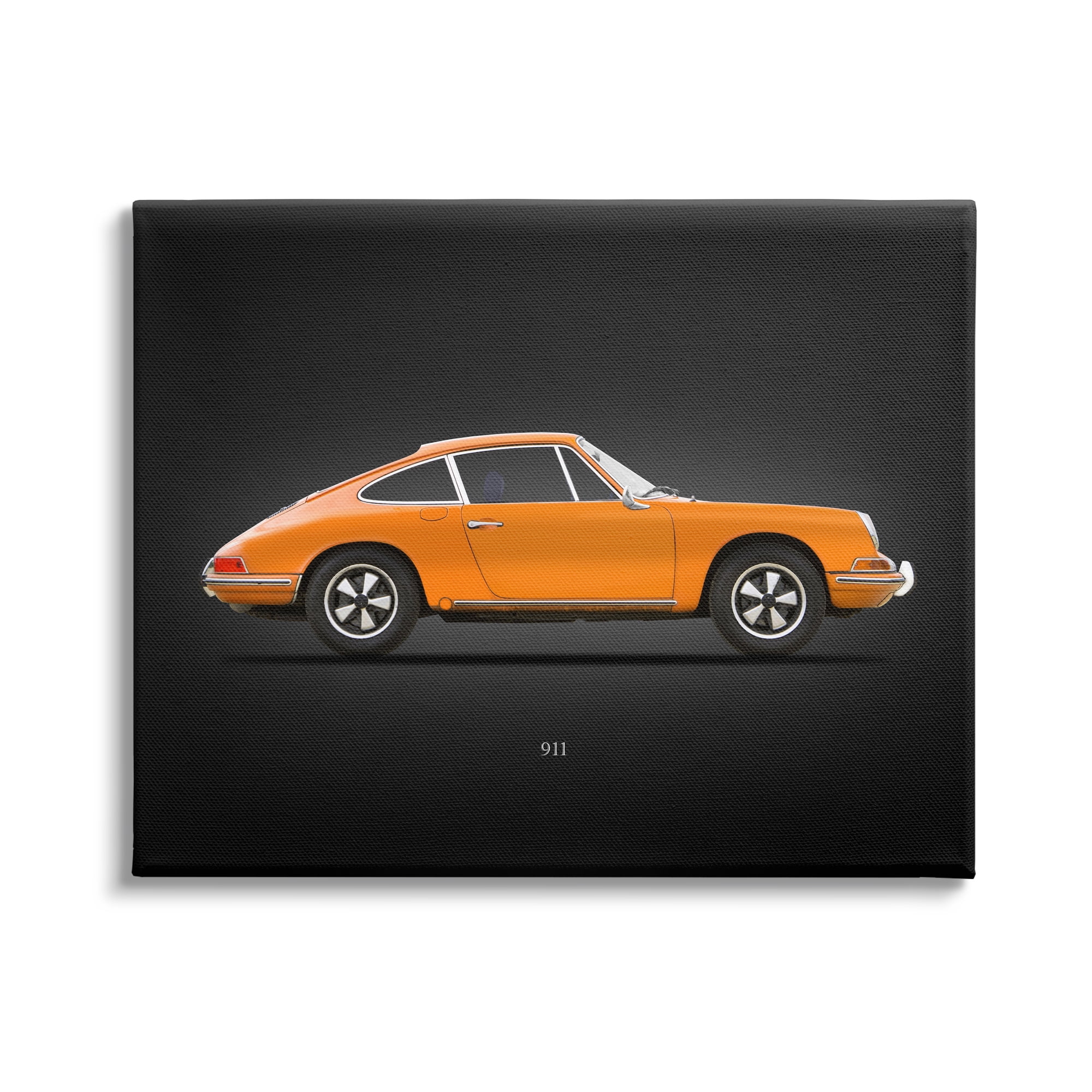 Stupell Industries Orange Classic Coupe Transportation Painting Gallery Wrapped Canvas Art Print Wall Art, 30 x 24