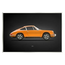 Stupell Industries Orange Classic Coupe Transportation Painting Unframed Art Print Wall Art, 15 x 10