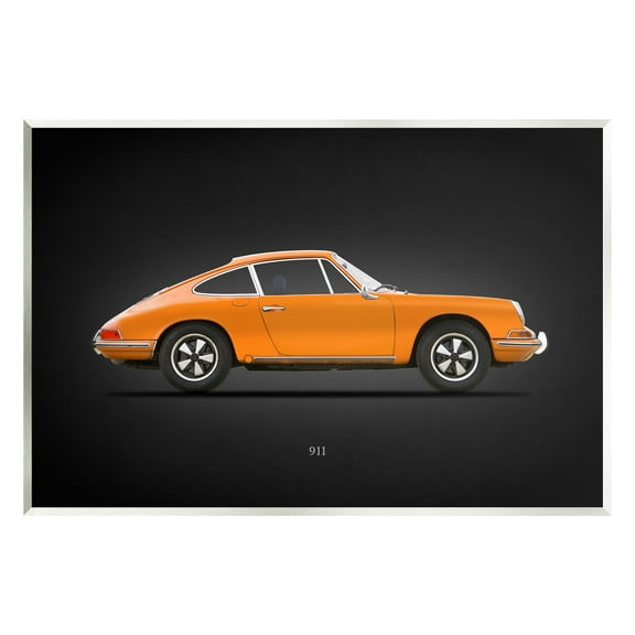 Stupell Industries Orange Classic Coupe Transportation Painting Unframed Art Print Wall Art, 15 x 10
