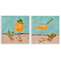 Stupell Industries Orange Cocktail Still Lifes Food & Beverage Painting Unframed Art Print Wall Art, 12 x 12, Set of 2