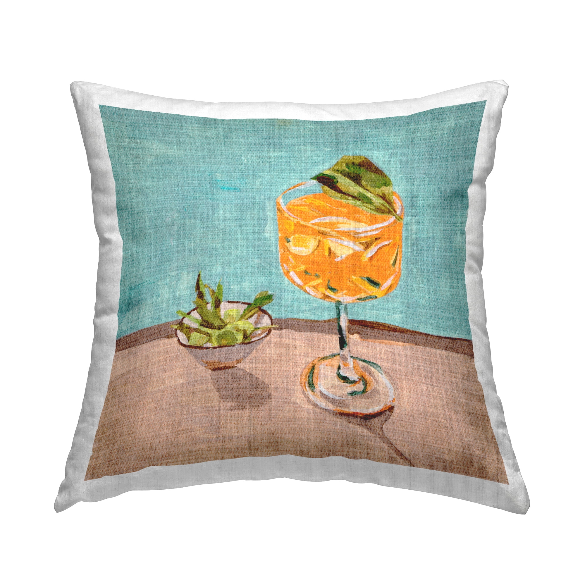 Stupell Industries Orange Cocktails Still Life Decorative Printed Throw Pillow Design by Melissa Wang .