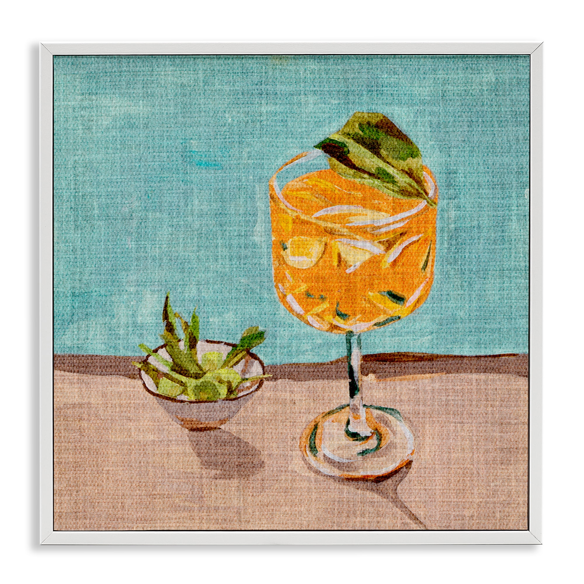 Stupell Industries Orange Cocktails Still Life Food & Beverage Painting White Framed Art Print Wall Art, 17 x 17