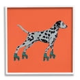 thumbnail image 1 of Stupell Industries Orange Dalmatian Rollerskating Animals & Insects Painting White Framed Art Print Wall Art, 1 of 7