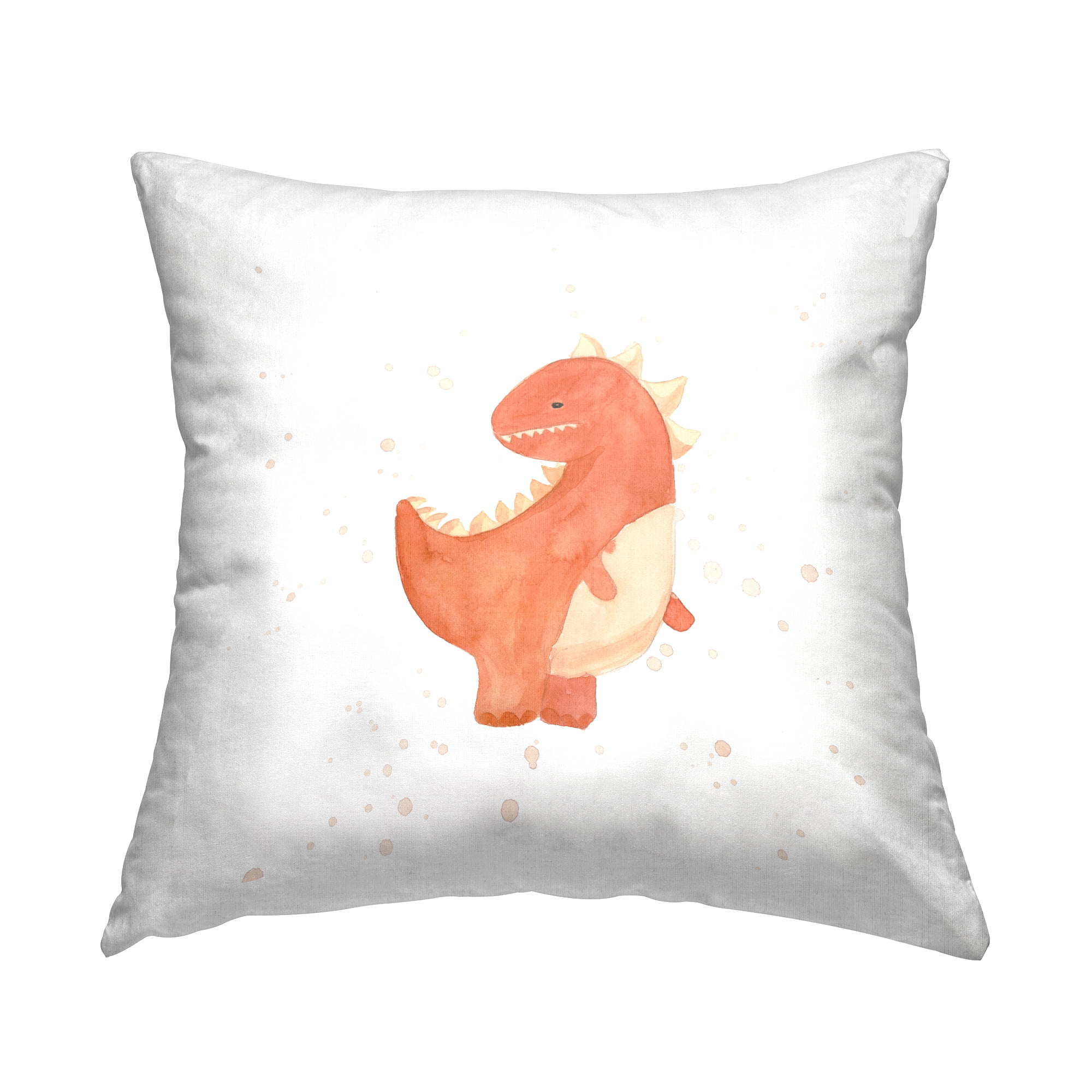 Stupell Industries Orange Dinosaur Nursery Kids Printed Throw Pillow Design by Lucille Price