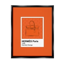Stupell Industries Orange Fashion Hue Beauty & Fashion Painting Black Floater Framed Canvas Art Print Wall Art, 17 x 21