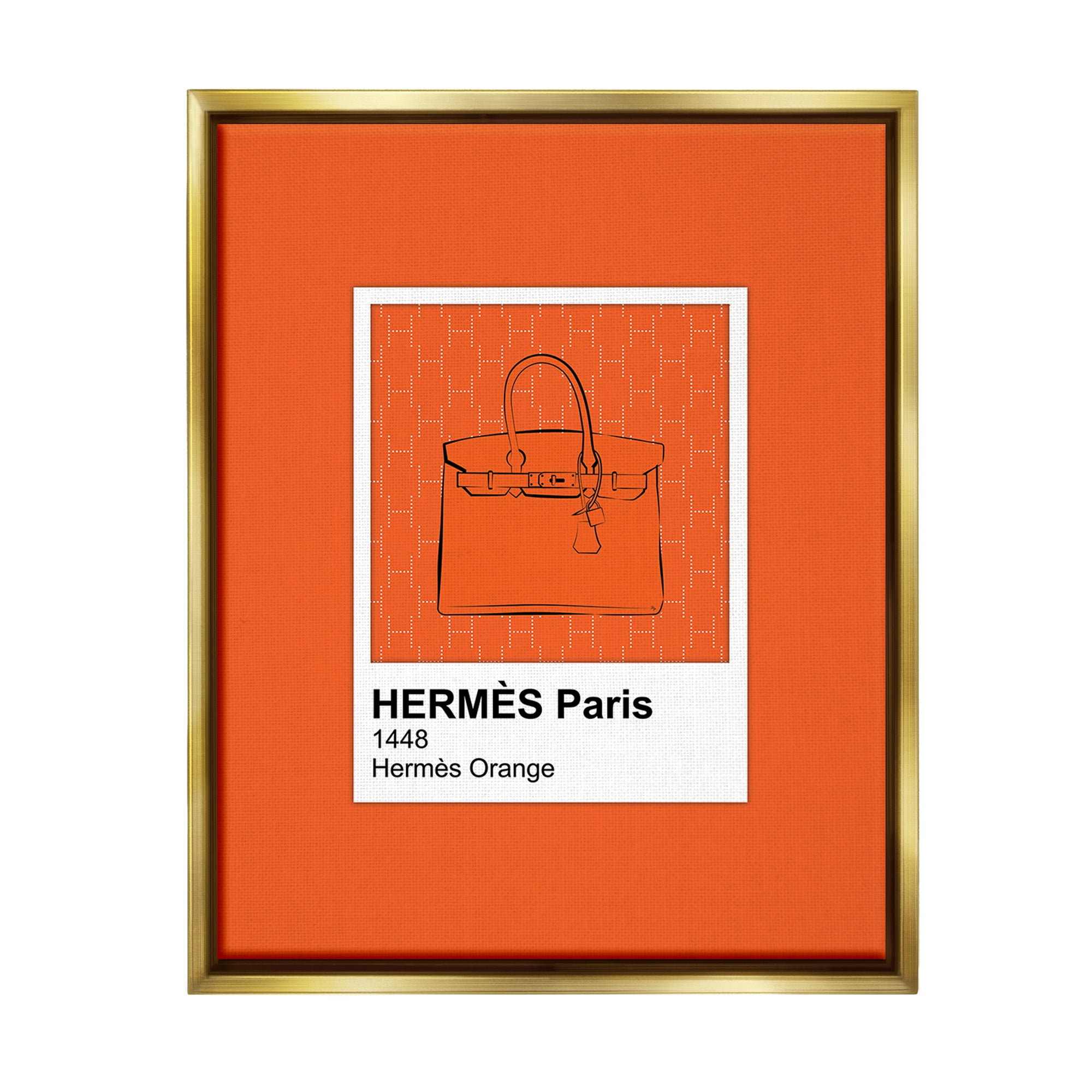 Stupell Industries Orange Fashion Hue Beauty & Fashion Painting Gold Floater Framed Canvas Art Print Wall Art, 17 x 21