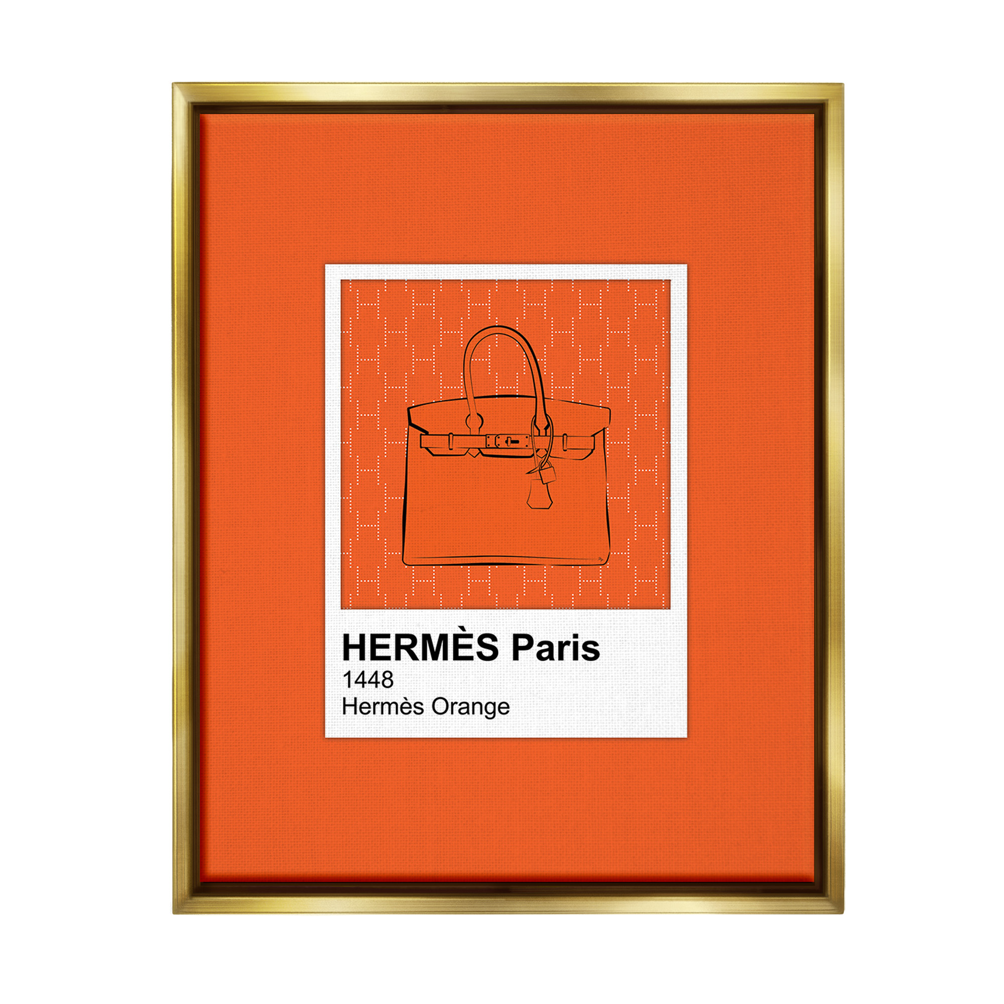 Stupell Industries Orange Fashion Hue Beauty & Fashion Painting Gold Floater Framed Canvas Art Print Wall Art, 25 x 31
