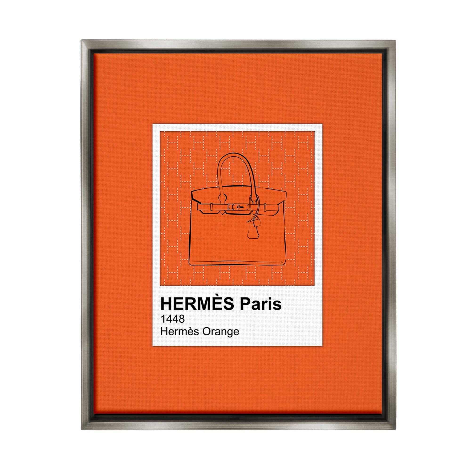 Stupell Industries Orange Fashion Hue Beauty & Fashion Painting Gray Floater Framed Canvas Art Print Wall Art, 17 x 21