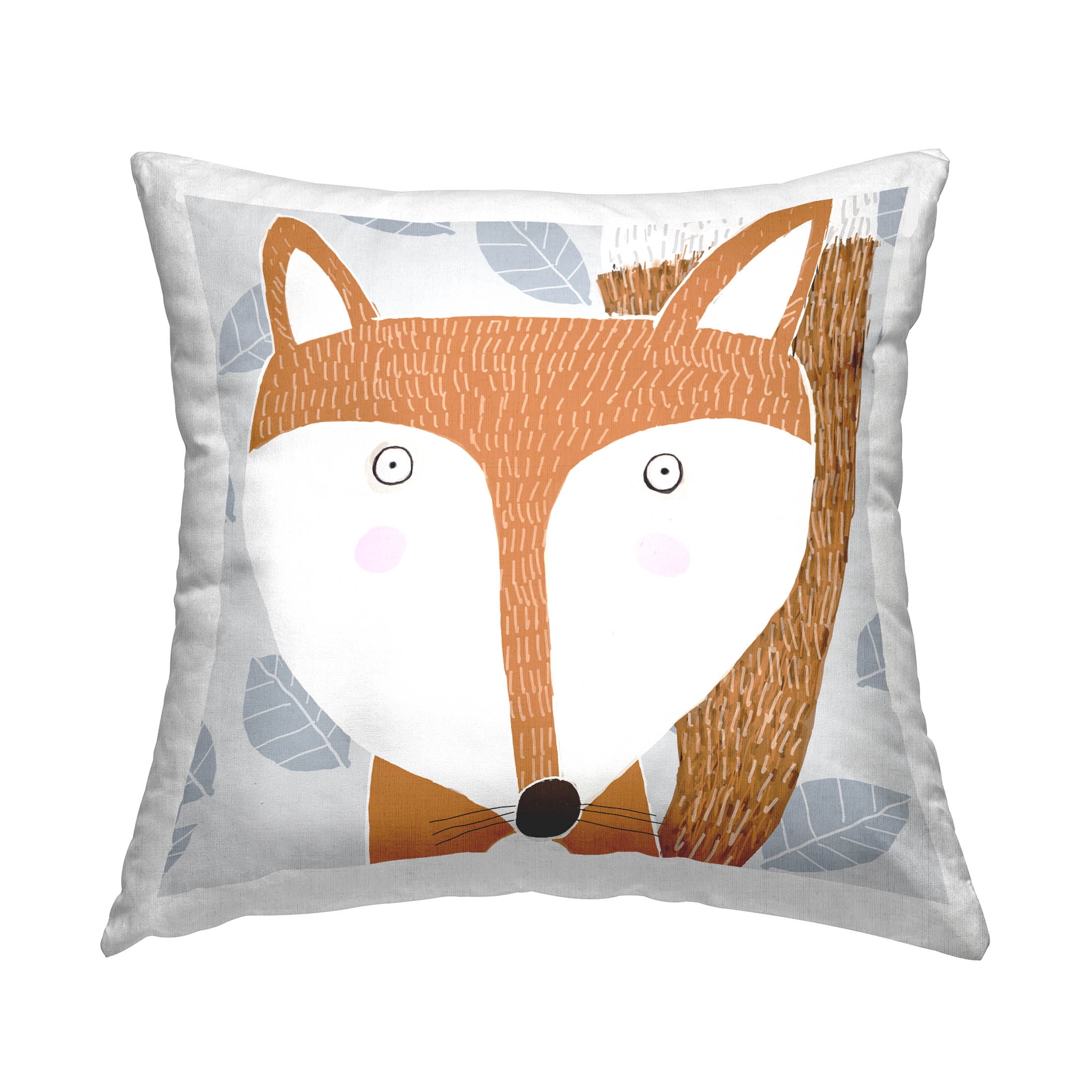 Stupell Industries Orange Fox Wildlife Pattern Printed Throw Pillow Design by Carla Daly