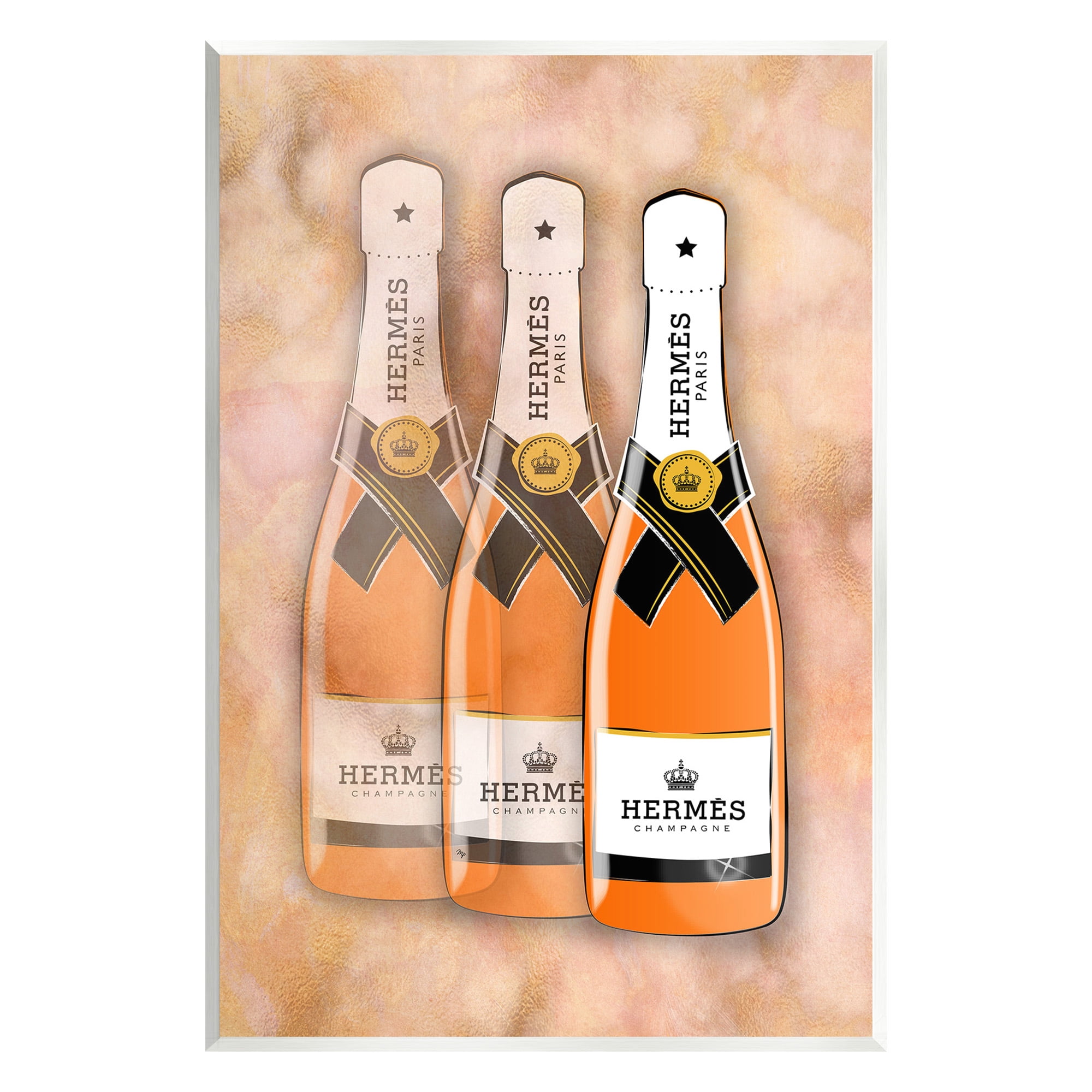 Stupell Industries Orange Glam Champagne Food & Beverage Painting Unframed Art Print Wall Art, 10 x 15