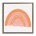 thumbnail image 1 of Stupell Industries Contemporary Orange Good Vibes Brown Floating Frame Canvas Art, 18 x 18, by Amber Clarkson, 1 of 8