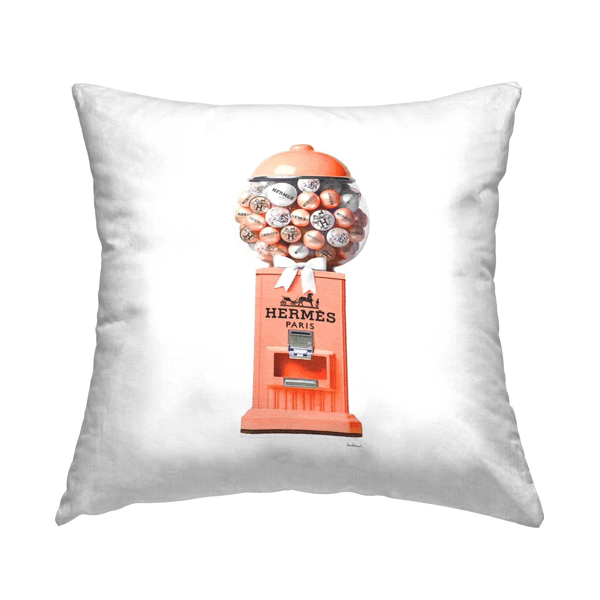Stupell Industries Orange Gumball Machine Decorative Printed Throw Pillow, 18 x 18