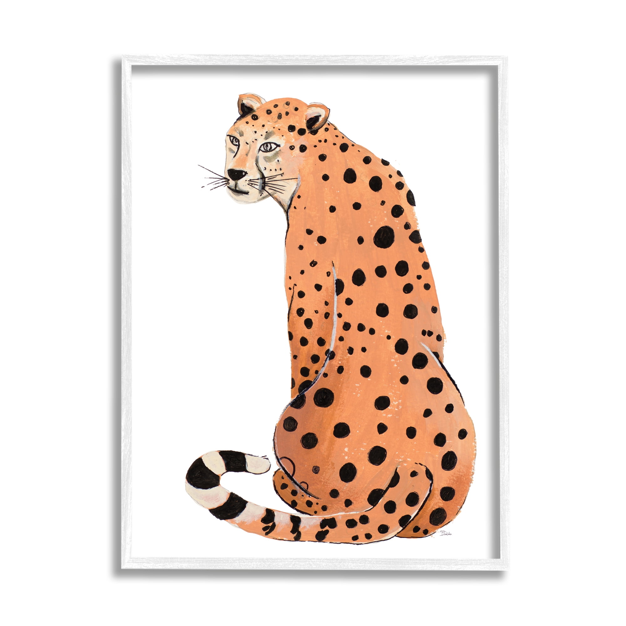 Stupell Industries Orange Jungle Cat Bold Spots Safari Animal, 24 x 30, Designed by Patricia Pinto