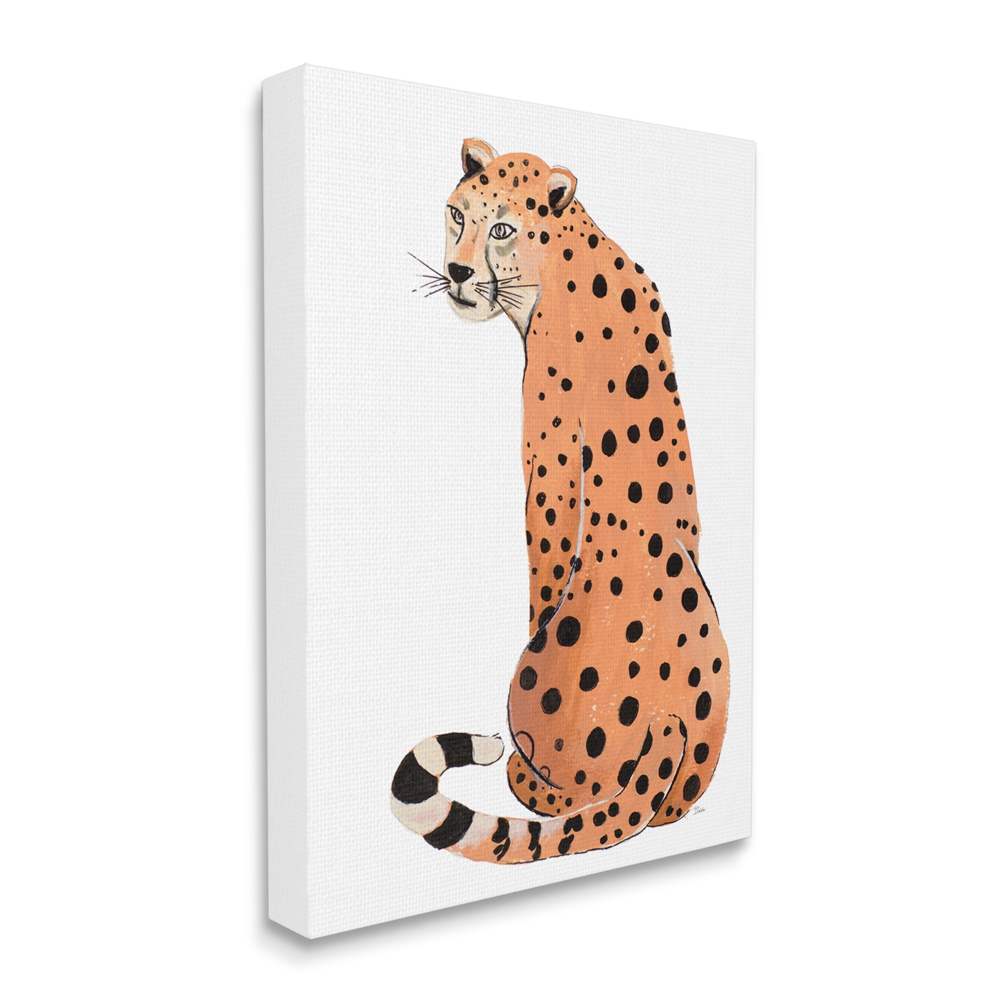 Stupell Industries Orange Jungle Cat Bold Spots Safari Animal, 36 x 48, Designed by Patricia Pinto