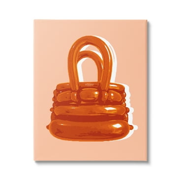 Stupell Industries Orange Modern Purse Abstract Painting Gallery Wrapped Canvas Print Wall Art, 16 x 20