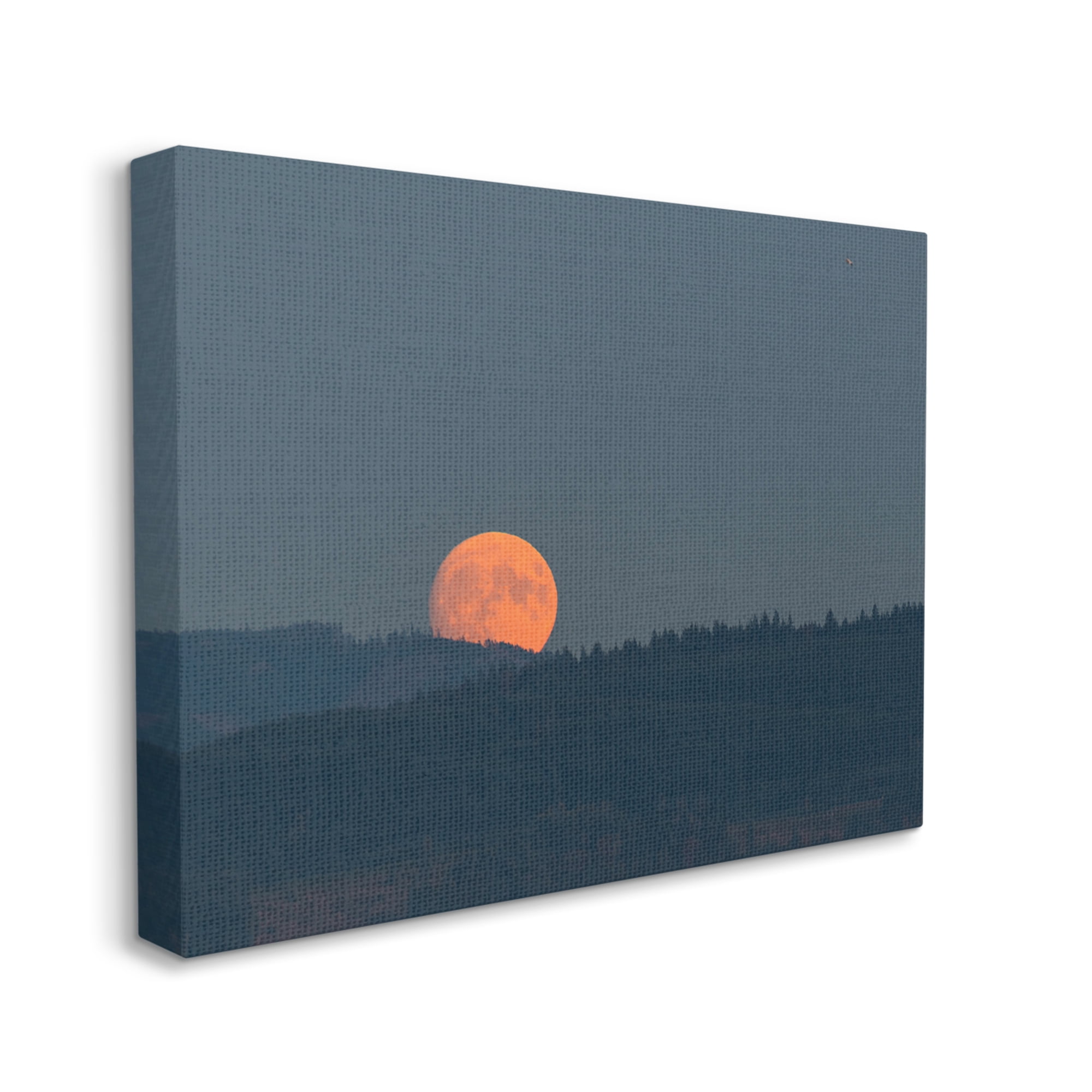 Stupell Industries Orange Moon over Dark Mountain Tree Forest,36 x 48,Designed by Nancy Crowell