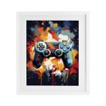 thumbnail image 1 of Stupell Industries Contemporary Orange Paint Splash Gamer White Framed Print Under Glass, 17 x 21, by Creative Studio, 1 of 8