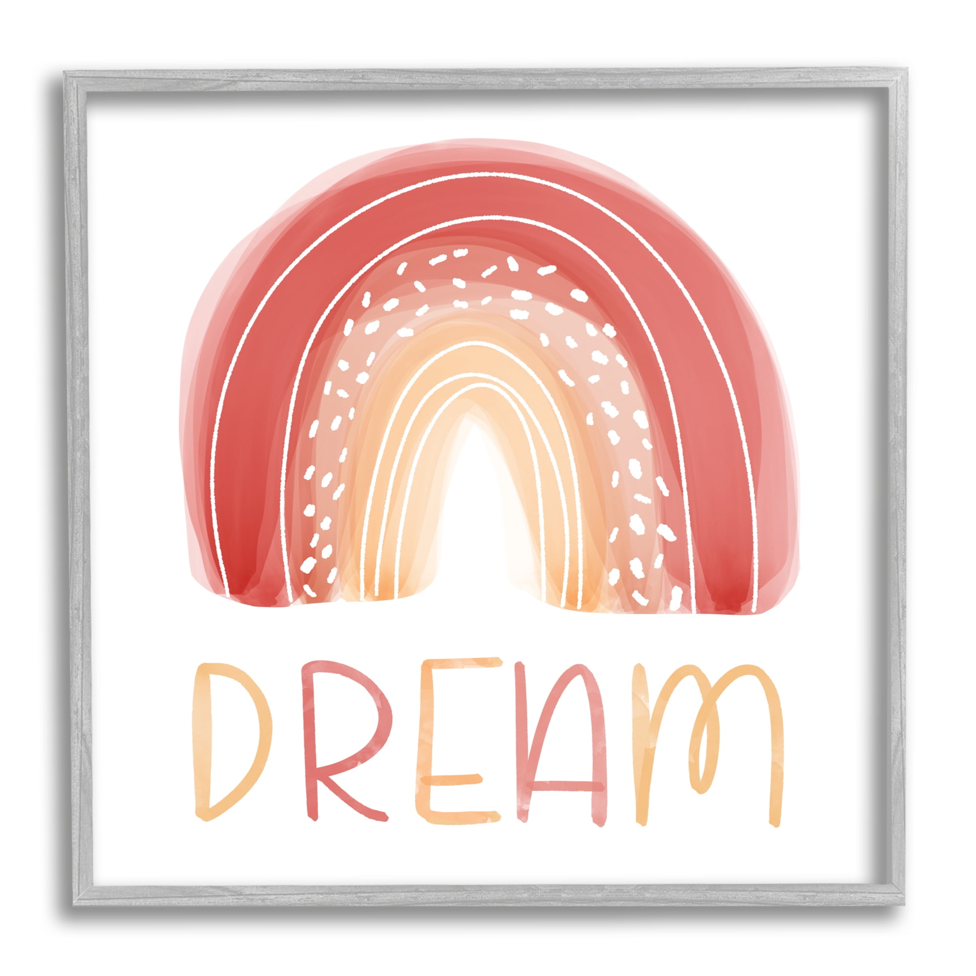Stupell Industries Orange Red Dream Rainbow Whimsical Lines Abstract Dots, 12 x 12, Designed by Emily Cromwell
