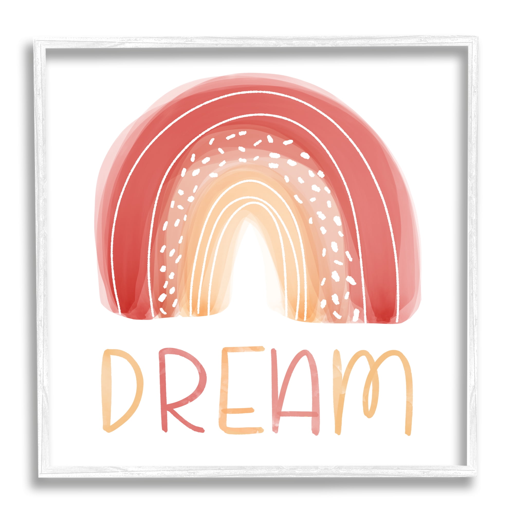 Stupell Industries Orange Red Dream Rainbow Whimsical Lines Abstract Dots, 24 x 24, Designed by Emily Cromwell