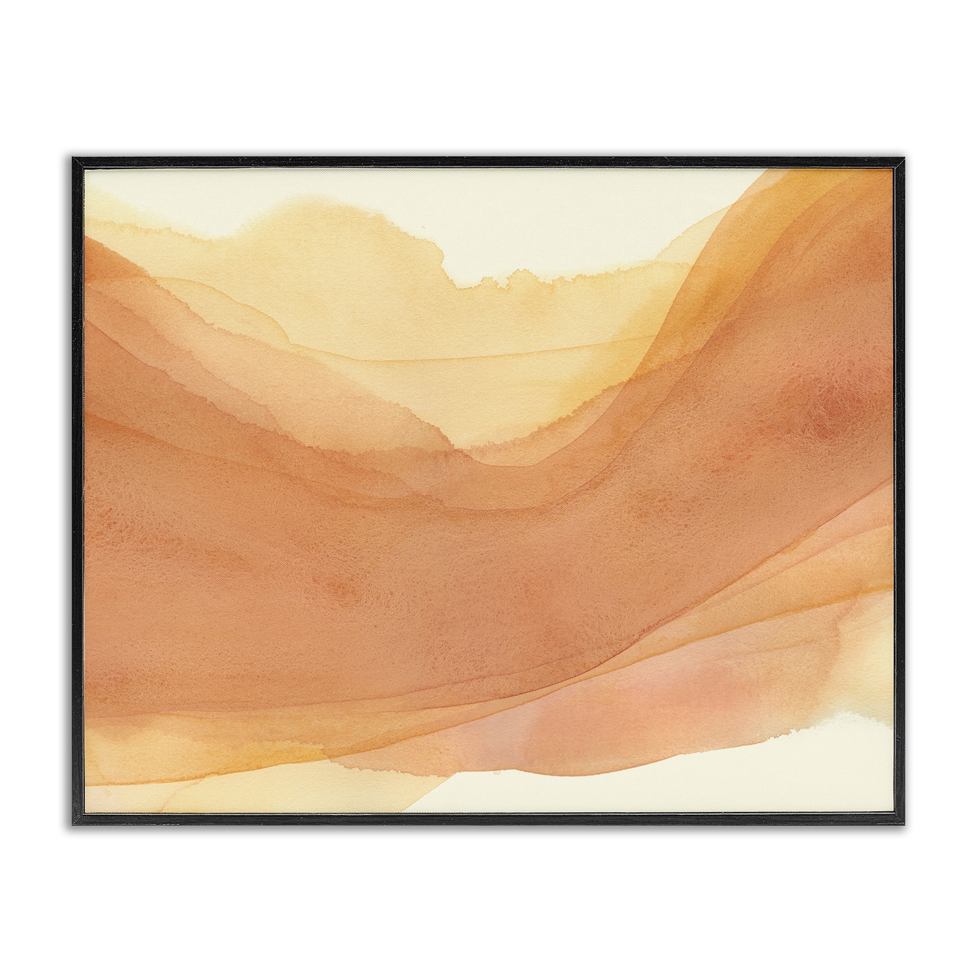 Stupell Industries Orange Splash Wave Abstract Painting Black Framed Art Print Wall Art, 30 x 24