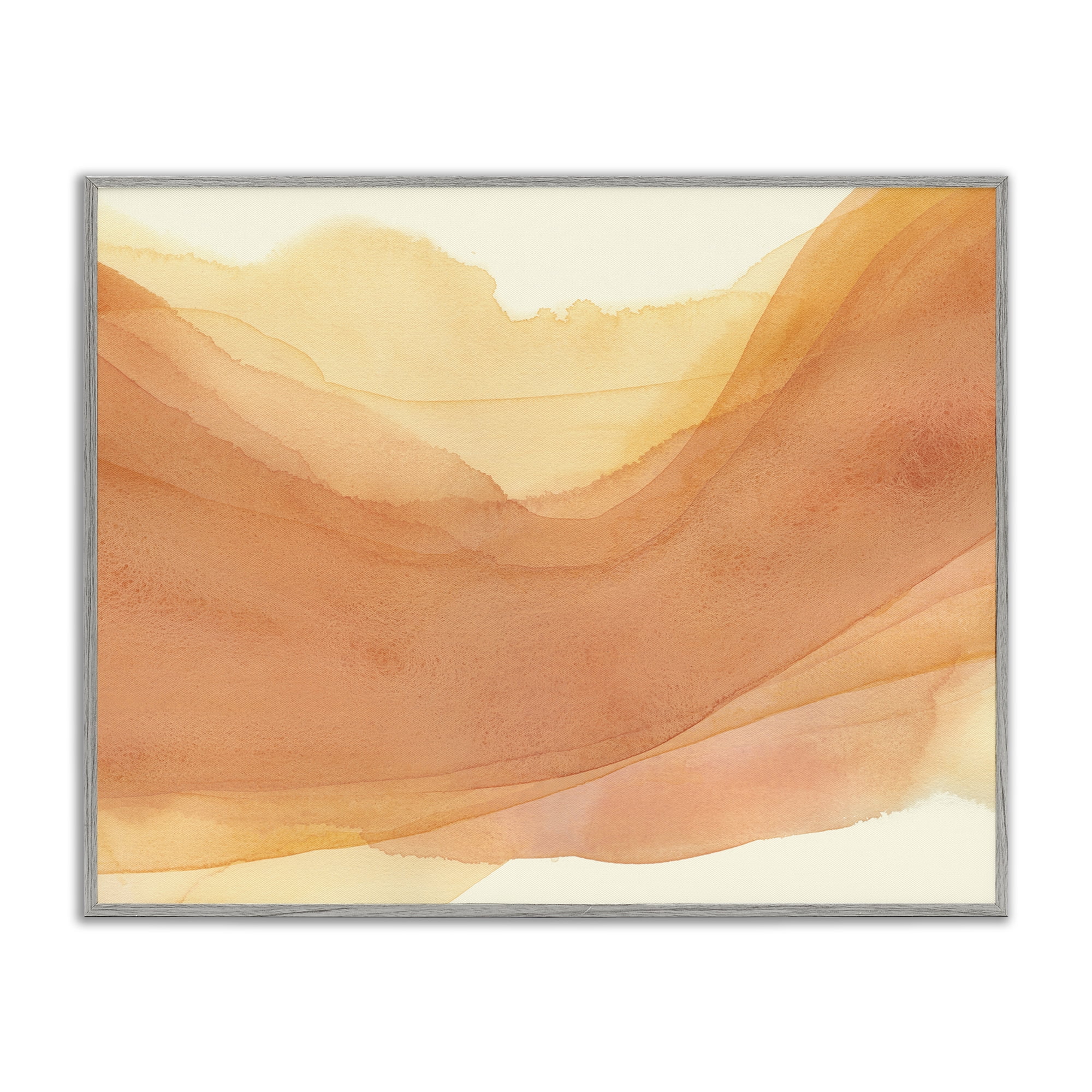 Stupell Industries Orange Splash Wave Abstract Painting Gray Framed Art Print Wall Art, 30 x 24