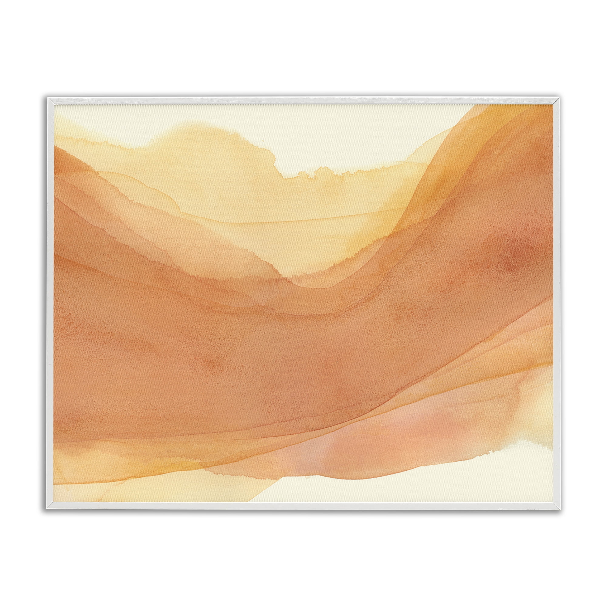 Stupell Industries Orange Splash Wave Abstract Painting White Framed Art Print Wall Art, 20 x 16