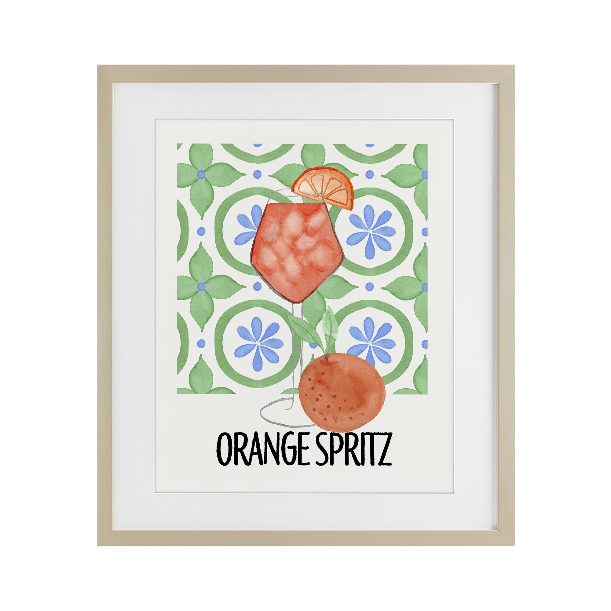Stupell Industries Orange Spritz On My Mind Birch Framed Print Under Glass, design by Nina Jacobs