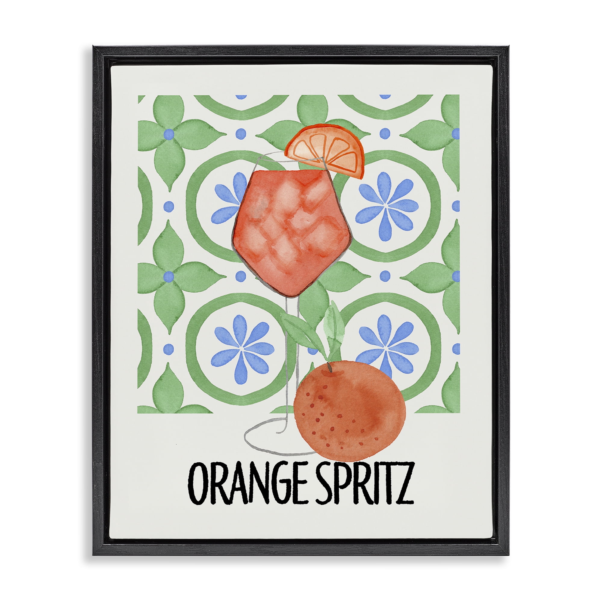 Stupell Industries Orange Spritz On My Mind Black Framed Floater Canvas Wall Art, design by Nina Jacobs