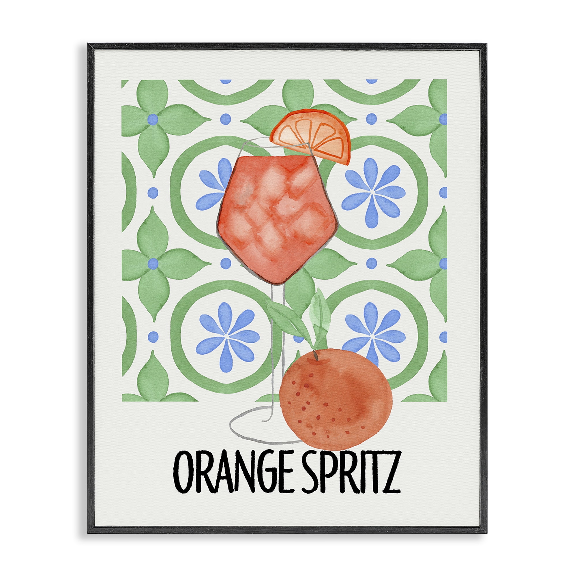 Stupell Industries Orange Spritz On My Mind Black Framed Giclee Art, design by Nina Jacobs