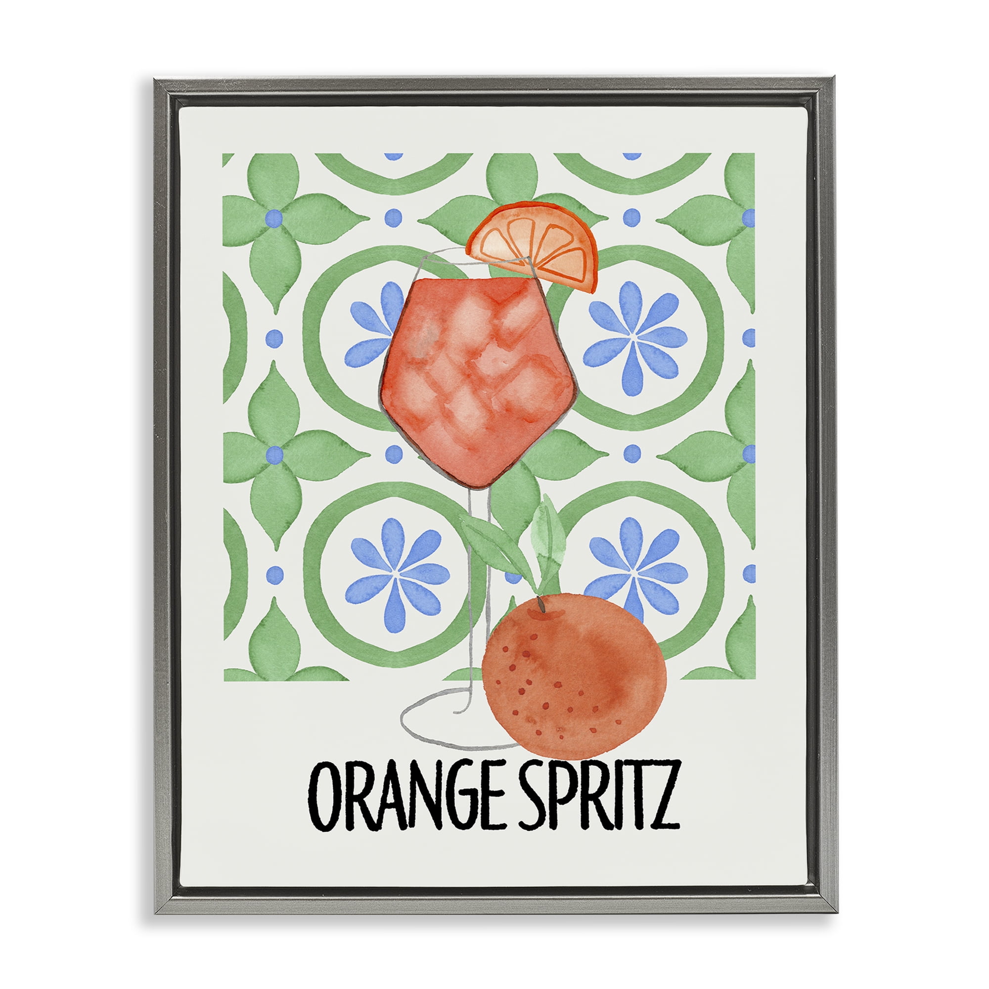 Stupell Industries Orange Spritz On My Mind Gray Framed Floater Canvas Wall Art, design by Nina Jacobs