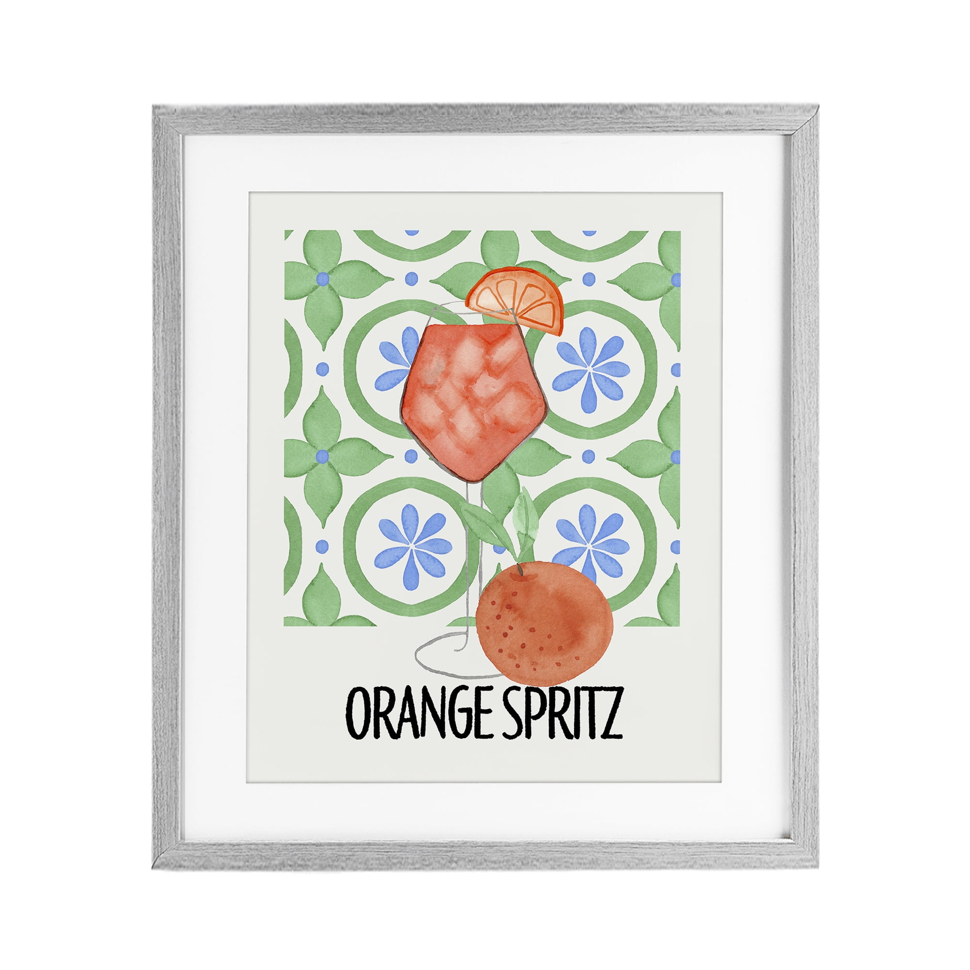 Stupell Industries Orange Spritz On My Mind Gray Framed Print Under Glass, design by Nina Jacobs