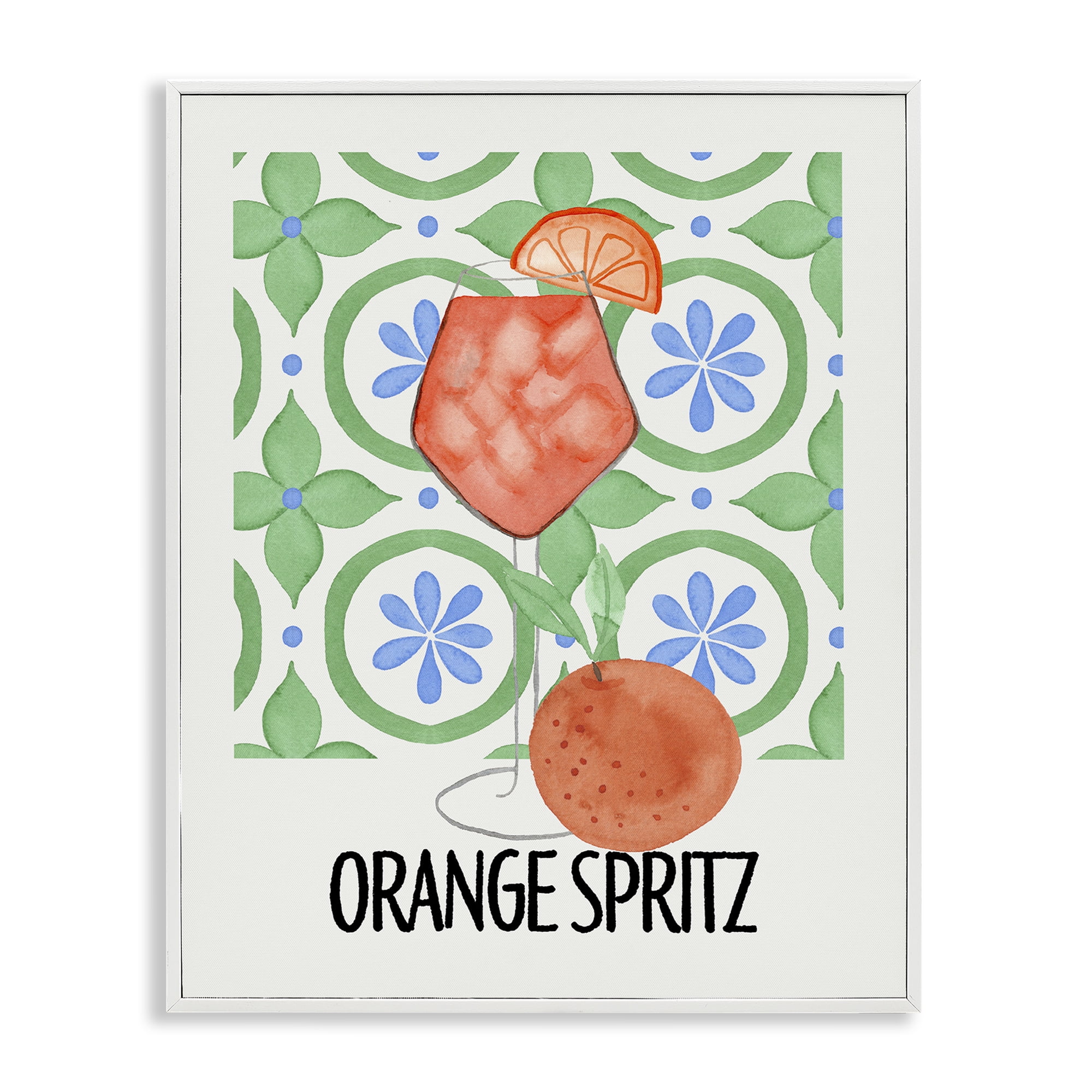 Stupell Industries Orange Spritz On My Mind White Framed Giclee Art, design by Nina Jacobs
