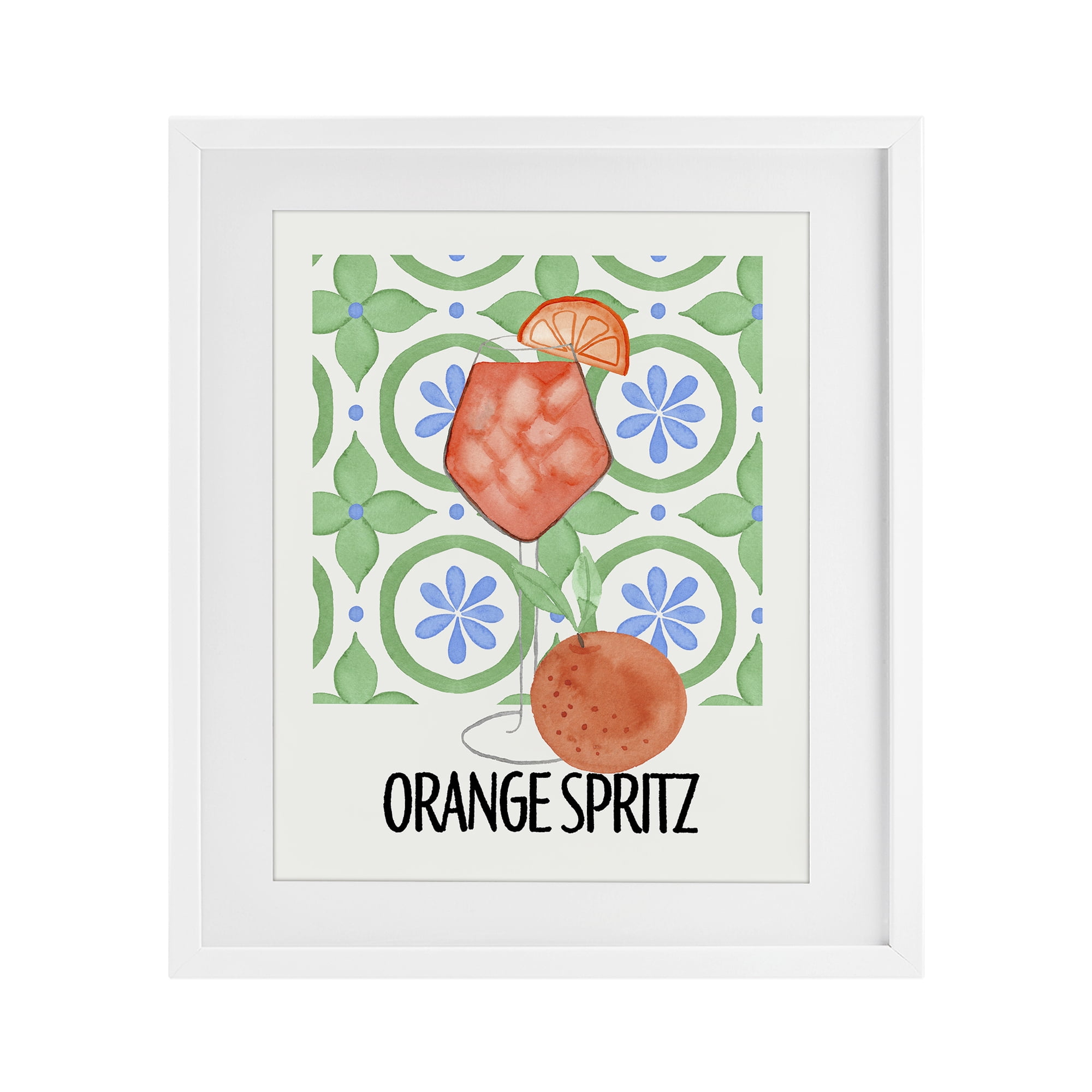 Stupell Industries Orange Spritz On My Mind White Framed Print Under Glass, design by Nina Jacobs