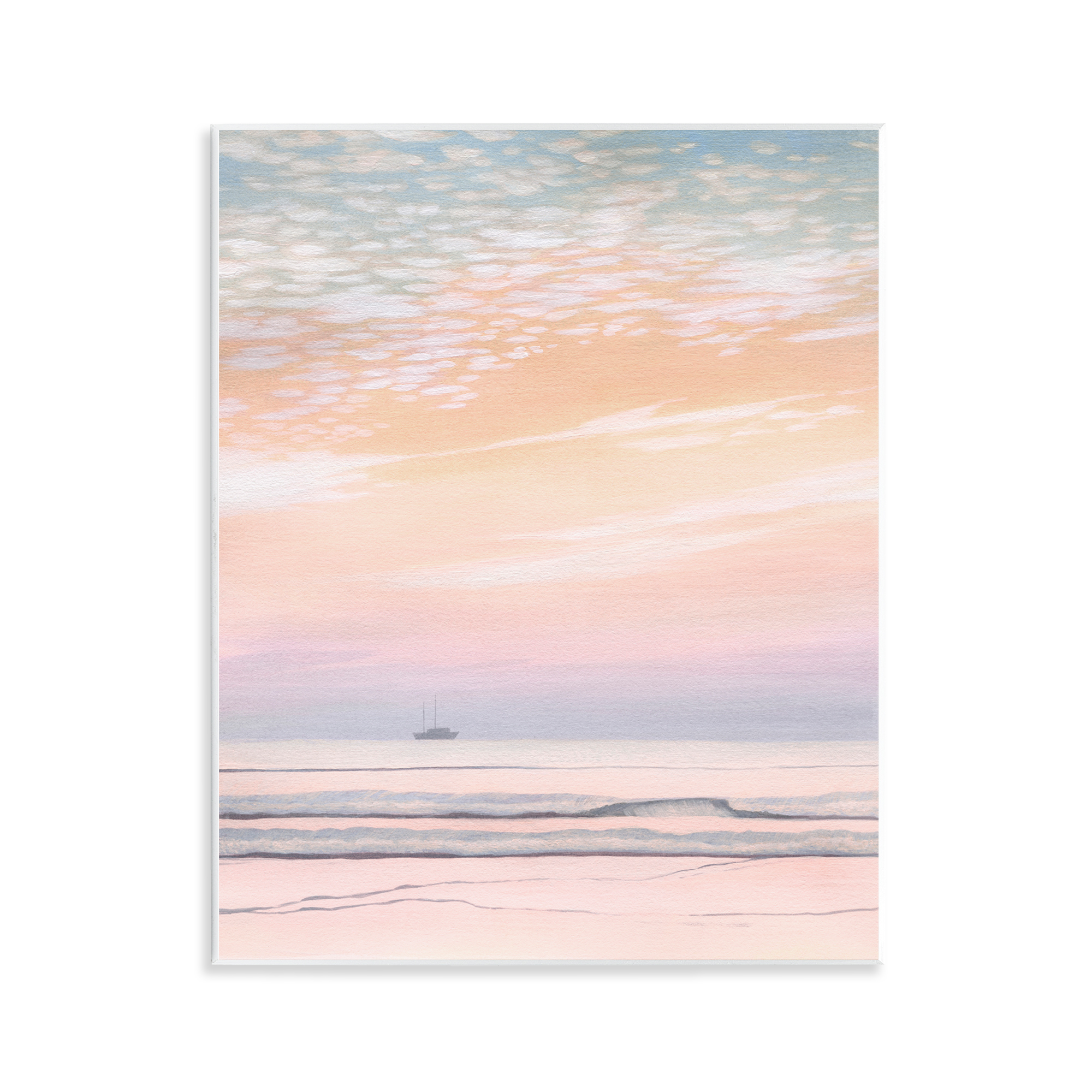 Stupell Industries Orange Sunrise & Boat Nautical & Beach Painting Unframed Art Print Wall Art, 11 x 14