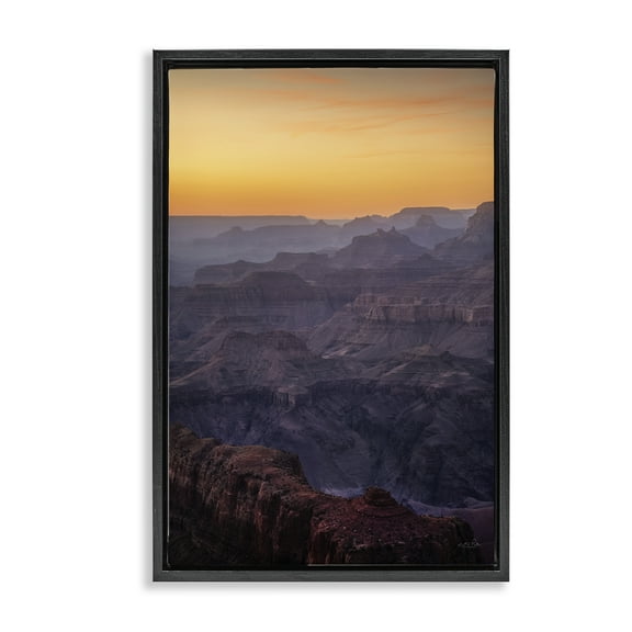 Stupell Industries Orange Sunset Canyon Landscape & Nature Photography Black Floater Framed Canvas Art Print Wall Art, 17 x 25