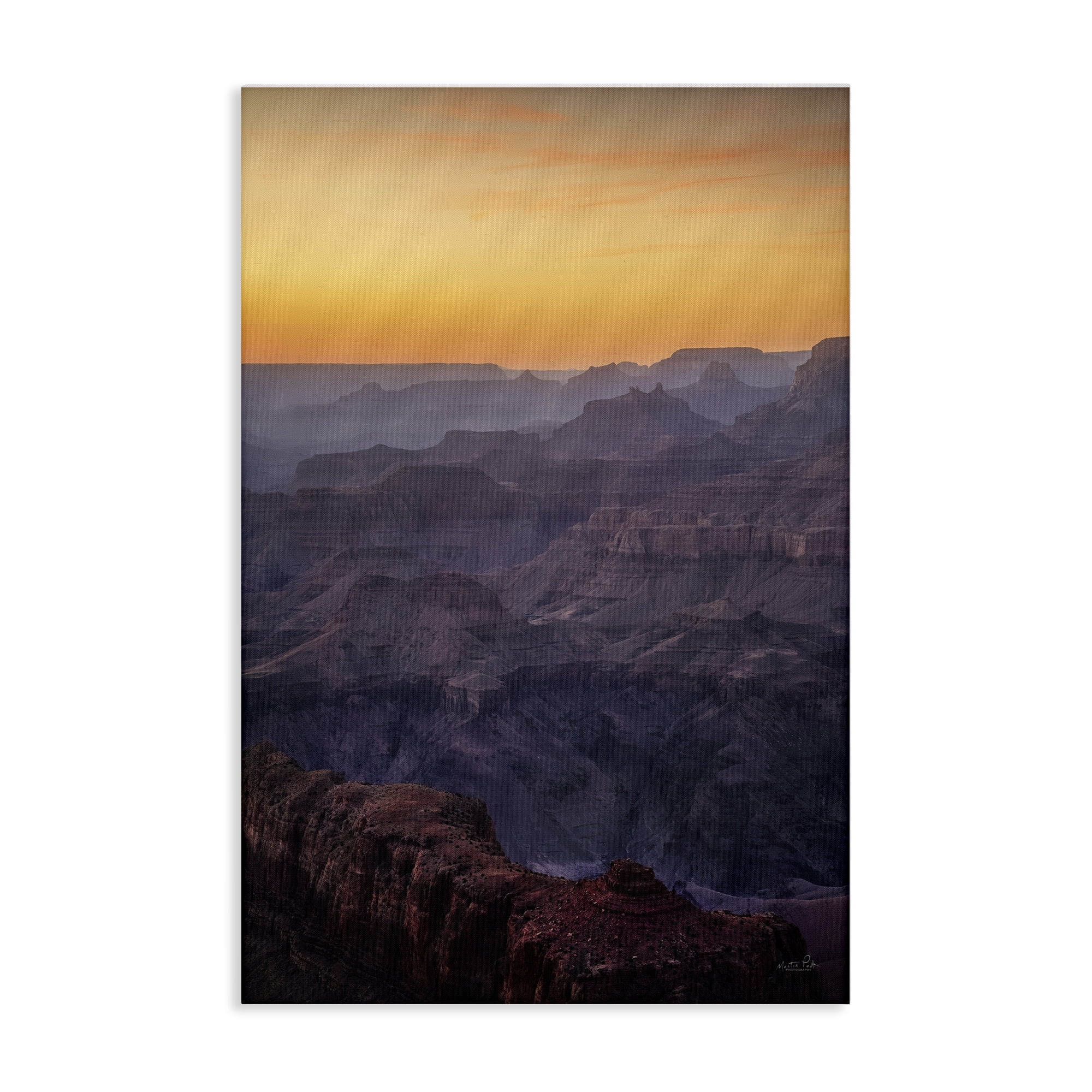 Stupell Industries Orange Sunset Canyon Landscape & Nature Photography Wrapped Canvas Art Print Wall Art, 24 x 36