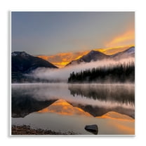 Stupell Industries Orange Sunset Lake Reflection Landscape & Nature Photography Unframed Art Print Wall Art, 12 x 12